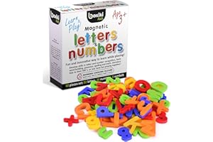 ‎BOXIKI KITCHEN 80-teiliges Alphabet Magneten Set | ABC Lernspielzeug | Magnetische Buchstaben und Nummern aus Plastik | Lernspielzeug für Kleinkinder für Buchstaben, Nummern & Farberkennung, von Boxiki Kids