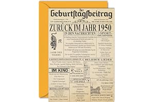 ‎STUFF4 Stuff4 75. Geburtstagskarten für Männer Frauen - Zurück im Jahr 1950 Zeitung - 75 Alles Gute zum Geburtstag Jahrestag Hochzeitstag Karte Vintage Jahrgang Geboren 1950 127mm x 178mm Glückwunschkarten