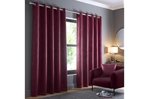 Fusion - Rideaux Rouge vin 117 x 229 cm - 2 Panneaux - Rideaux à œillets en vin Rouge - Rideaux Thermiques pour Chambre/Salon - Rideaux et tentures Rouges - Rideaux de Porte - Collection Strata