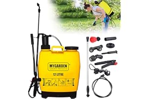 MY GARDEN OUTDOOR LIVING My Garden Knapsack Sprayer 12L with Adjustable Nozzles – Garden Manual Pressure Sprayer with Long Lance 10kPa Pressure Sprayer for Gardens, Safety Lock, Patio Sprayers