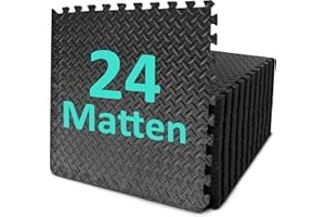 ‎BEAUTYOVO Bodenschutzmatte Fitness Set [61 x 61cm], 12/24/48 Puzzlematte, EVA Sportmatte Fitnessmatte Rutschfest, Gymnastikmatte Dicke 10mm, Bodenmatte für Fitnessgerät&Fitnessraum