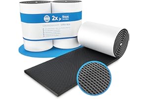 ‎STRACKS STRACKS® 2X Garagen Wandschutz je 2m x 20cm – 9mm Extra Dicker Türschutz – Für Ihr Auto und die Garagenwand – Selbstklebender Türkantenschutz – 2 Rollen - schwarz