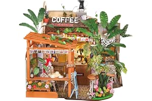 Rolife DIY miniatyr hus byggsats för vuxna, Leafree Café | Mästernivå, 32 timmar, sofistikerat pysselset, trädockhus, hylldek