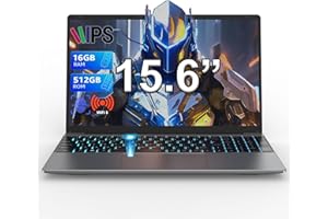 DMDFJY 15.6 Inch Laptop, N-95 Processor Business Laptop, Up to 3.4GHz,16GB DDR4 512GB SSD Student Laptops, Fingerprint Unlock, USB 3.0/HDMI, WiFi 5, BT 4.2, RGB Backlit Keyboard Laptops Computer
