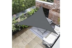 AXT SHADE Toldo Vela de Sombra Triangular 3,6x3,6x3,6m Protección Rayos UV y HDPE Transpirable para Exterior Terraza Patio Jardín-Gris Antracita