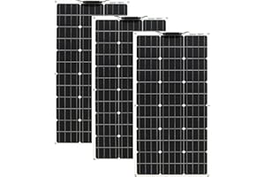 Aysolar 300W 12V Panel Solar Flexible 3x100w 18v Monocristalino Placa Solar Impermeable para Barcos RV Remolques Yate Balcón Casa Autocaravana 12 V/24V Baterías
