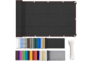 ZHhan Balcony Privacy Screen Wind and UV Protection Balcony Screening for Deck, Backyard, Patio, Balcony, Includes Cable Ties 8 Days Delivered 9 Colors 377 Sizes(0.5x2m,Black)