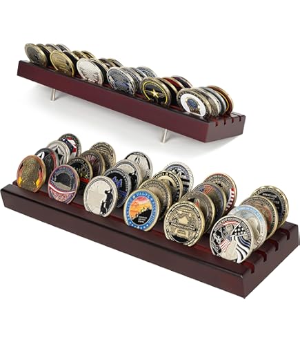 Nbeads Militär Münzständer Holz - 4-reihig Für Challenge Coins