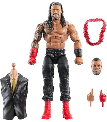 WWE Élite Jimmy USO Figurine articulée de 15 cm à Collectionner avec Accessoires, Series 114, 25 Points d'Articulation et Mains interchangeables, JCH94