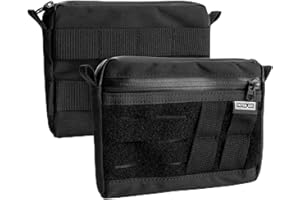 TACTICAL GEEK Block H Pochette EDC Légère, Sac Utilitaire Multifonctionnel en Nylon, Petite Pochette avec Fermeture Éclair Étanche YKK, Organisateur de Poche Polyvalent pour Port Quotidien, Noir