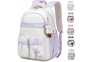 KESUDE Schulrucksack Teenager Mädchen - Rucksack Mädchen Schulranzen Jungen Großer Wasserdicht Schultasche Damen Daypack School Bag Backpack für Schule Ranzen Reise mit Anhänger