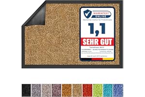 ‎FLOORDIREKT Floordirekt Schmutzfangmatte Rhine - waschbare & leistungsstarke Fußmatte - Sauberlaufmatte mit Rutschfester Rückseite - Türmatte für den Eingangsbereich (Beige, 60 cm x 90 cm)