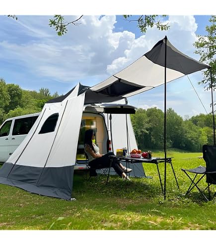 Auvent De Camping Voiture 3x2m - Tente Pare-Soleil Impermeable Pour Hayon SUV, Van & Camping-Car - Installation 6 Min