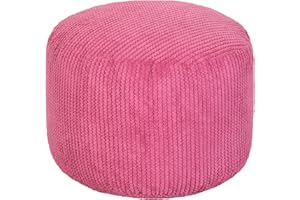 Loft 25 Sitzsack Fußhocker Round Bubble | Indoor Wohnzimmer Beinstütze | Ergonomisch Gestalteter Sitzpuff | Ultra bequem und Langlebig (Rosa)