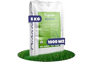 Semence Gazon - 5 Kg - 1000 M2 - Semences Prairie Pour Animaux - Graines Herbe Prairie À Semer Pour Chevaux, Bovins Et Herbivores - Gazon Prairie Durable - Organifer