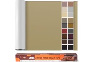 OAZ Patch de Réparation en Cuir Auto-adhésif Surdimensionné, 60 x 300 cm Kit de Réparation de Cuir Autocollant pour la Réparation de Cuir de Grande Taille pour Meubles, Sièges D'auto, Canapés Lisse Kaki