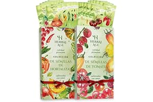 HERBAL AGE 26 Variedades De Jardín Plantas – 5,600 Semillas Para Huerto Cultivar De Verduras y Tomates: Tomate Cherry, Zanahoria, Cebolla – Jardinería En Casa Interior y Exterior, Regalos Para Hombre y Mujer