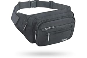 FREETOO Marsupio con 5 Tasche Marsupio Bum Bag cintura regolabile singola spalla, Colore Verde Scuro