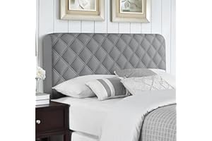 Yesaler Copri Testata Letto Copertura per Testiera per Letto in Velluto Elasticizzato Addensare per Testiera della Camera da Letto Grigio Scuro 180cm