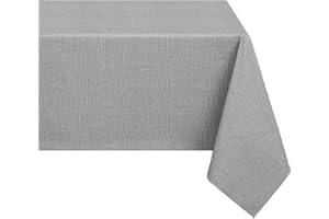 Romanstile plastic table cloths PVC vinyl Table Cloth wipe clean and waterproof,Oil cloth Tablecloths rectangular,Christmas Birthday Party Outdoor Wedding Garden Summer,140x200 cm,55x78 inch,Grey