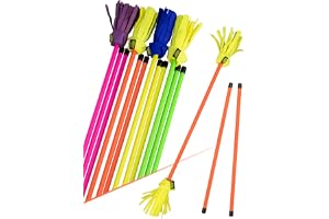 Juggle Dream Neo blompinne set inklusive handstavar. Glasfiber, silikonhandtag, mockafransar. Jonglier Flower Stick (orange/g
