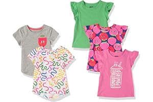 Amazon Essentials T-Shirt a Maniche Corte (precedentemente Spotted Zebra) Bambine e Ragazze, Confezioni Multiple