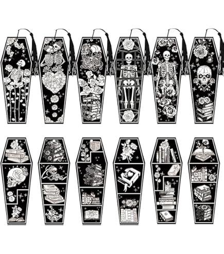 2 PCS Skeleton Tarot Bookmark Metal Gothic Horror Bookmarks Unique Skeleton Bookmark Creative Horror Book Accessory With Tassels For Book Lovers Occult Enthusiasts Halloween Christmas Gift - View #4