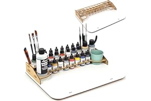 PROSCALE Paint Station Support Peinture Maquette. Support de Rangement en Bois pinceaux Warhammer Porte Pot peintures Army Painter Brush Holder Vallejo Paint-Station (Tableau A)