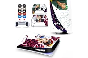 MaD Vision® Set Skin per PS5: ONE PIECE Edizione Digital + 4 Paia di Thumb grips | Pellicola in 100% Vinile Adesivo, Resistente ai Graffi e compatibile con Playstation 5