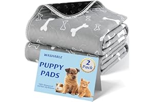 Baodan Puppy Pads Washable, 2 Pack Reusable Puppy Training Pads, Super Absorbent Waterproof Dog Mat Pee Pads for Dogs, Fast Drying Training Pads for Home, Car, Travel - 60x45 cm