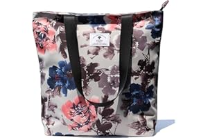 ESVAN Original Floral Tote Bag Shoulder Bag for Gym Hiking Picnic Travel Beach