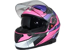 PROTECTWEAR THE SAFETY KICK Motorradintegralhelm mit integrierter Sonnenblende und klappbarem Visier 917-PL