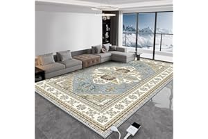 NujorWarm Graphen Elektrischer Heizteppich Weicher Plüsch Beheizbare Teppich Beheizter Fußmatte für Büro Raumheizung Bodenheizung Matte mit Timer Schnelle Heizung Heated Rug 220V 195 * 290cm WY