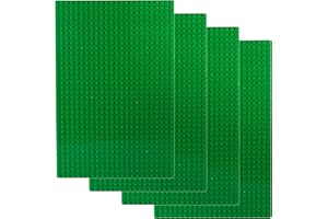 APOSTROPHE Games Building Block Base Plates Compatible with All Major Brands 19.2 cm x 28.8 cm Green Baseplates (4x Green)