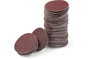 LEONTOOL 2 Inch Hook and Loop Sanding Discs 80 Grit 100Pcs Sandpaper Discs for Random Orbital Sander Pads Grinding Polishing Metal Wood Rubber Leather Plastic Stone Glass
