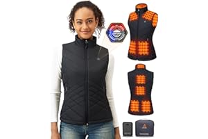 GOTOBI Heizweste Damen mit 16000mAh 7,4V Powerbank,9 Heizzonen Beheizbare Weste mit 3 Einstellbar Temperatur,Wärmeweste Jacke Mit 4-in-1 intelligenter Schalter, Beheizte Weste für Outdoor-Arbeit