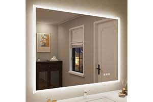 STARLEAD 600x800 mm Bathroom-Mirror-with-LED-Lights, Bathroom-LED-Wall-Mirror with Bluetooth, Anti-Fog, 3 Colors Dimmable, Memory Function, HD Tempered Glass, IP44 LED-Mirror, Horizontal/Vertical