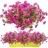 Wennala 9 Bouquets of Artificial Flowers for Balcony, Looks Real, UV Resistant Artificial Flowers Bouquet, Decoration with Ar