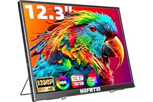 HGFRTEE Monitor Portatile 12.3 pollici, 1920 x 1280 FHD Schermo Portatile, 15:10, Antiriflesso IPS, sRGB 100%, 60Hz, Supporto/Due Altoparlante, USB-C, mini HDMI, VESA, Windows/MacOS（Non-Touch）