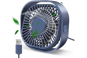 BSVI Desk Fan Portable Personal Desktop Mini Cooling Micro with Cable USB Powered 3 Speeds Quiet Small Table Fan for Home Office Study reading Bedroom Indoor Car Outdoor Travel