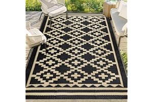 Capslpad Tapis d'extérieur 120 x 180 cm en plastique imperméable, réversible, résistant aux UV, couverture de pique-nique, camping-car, tapis recyclé pour terrasse, terrasse, plage, pique-nique,