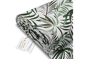 DreamRoots Tissu imperméable extérieur au metre 160 cm Largeur - Toile exterieure impermeable 100% de polyester 600D 220g/m - Tissus au metre ameublement Green Tropical 1M