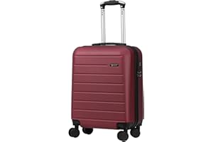 ARIANA Rocklands® Lightweight 4 Wheel Hard Shell Luggage Suitcase Rynair Cabin Travel Bag 55x40x20cm - ABS822 (Maroon)