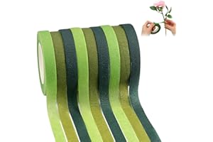 KINETICKRAFT 9 Rouleaux de Ruban Adhésif Floral, Auto-adhésif Rubans Floraux, Ruban Fleuriste Vert, Ruban De Bouquet, pour Bouquet, Emballage de Fleurs Tige, DIY Fabrication Artisanale, Guirlande, Mariage