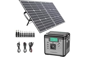 SWAREY S500 PRO Generateur Electrique Portable 518Wh avec 100W Panneau Solaire ETFE PD 65W, Générateur d'Énergie Portable AC 500W(1000W Pic) Groupe Électrogène Solaire pour Camping Voyage