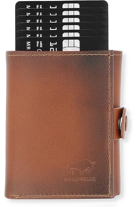 Solo Pelle Leder Geldbörse Q-Wallet mit integriertem Kartenetui 