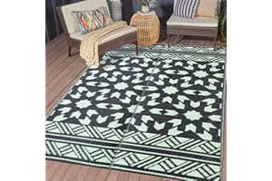 HOMES & HIVES LIVE BETTER HH HOMES & HIVES Outdoor Indoor Picnic Area Straw Rug – Heavy Duty Large Waterproof & Reversible Patio Foldable Mat – Portable & Washable - For Garden, Camping, Beach & Kids Play Mat