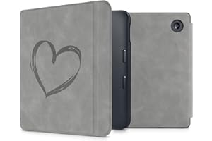 kwmobile Custodia eReader Compatibile con Kobo Libra 2 Cover - eBook Reader Flip Case - Cover eReader Magnetica Pelle PU Cuore
