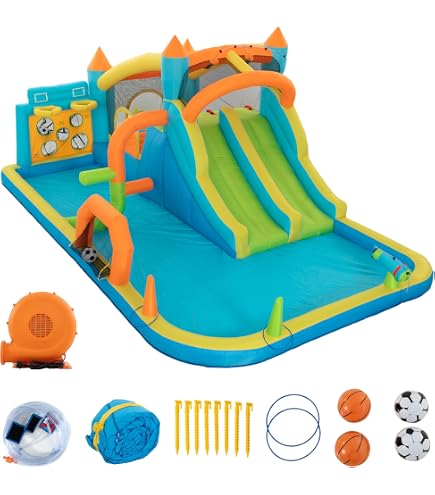 Château gonflable enfant avec souffleur, parc aquatique, trampoline Château gonflable enfant avec souffleur, parc aquatique, trampoline