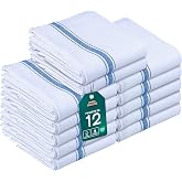 Utopia Towels - Tea Towel 200 gsm [12 Pieces - 15 x 64 cm] 100% Cotton, Reusable Kitchen Towels, Super Absorbent and Machine
